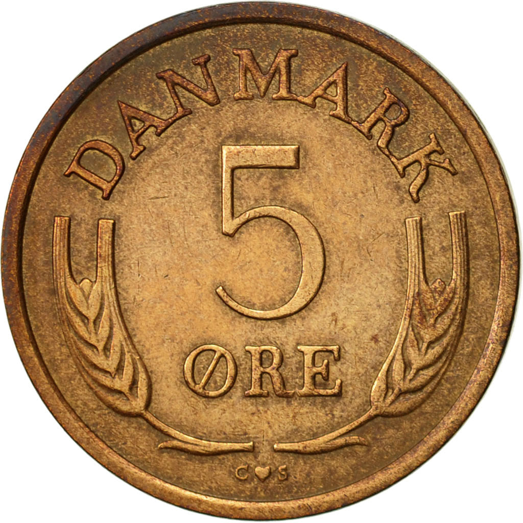 Coin, Denmark, Frederik IX, 5 Öre, 1969, Copenhagen, EF(40-45), Bronze