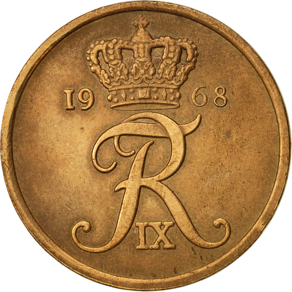 Coin, Denmark, Frederik IX, 5 Öre, 1968, Copenhagen, EF(40-45), Bronze