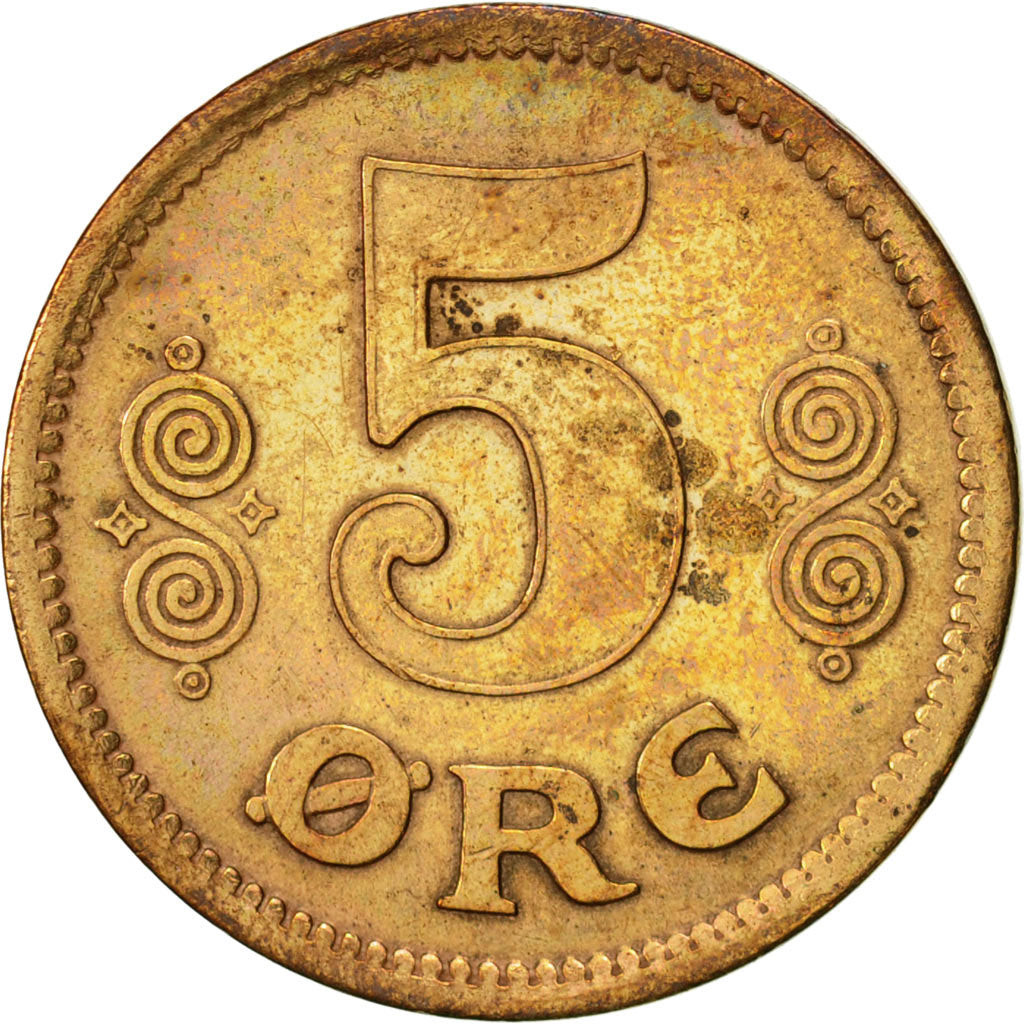 Coin, Denmark, Christian X, 5 Öre, 1917, Copenhagen, EF(40-45), Bronze