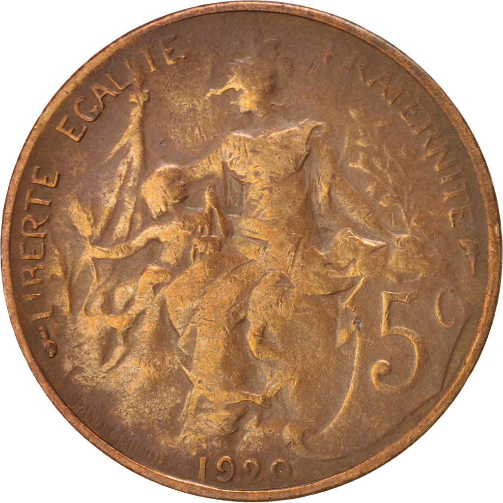Munten, Frankrijk, Dupuis, 5 Centimes, 1920, Paris, FR+, Bronze, KM:842