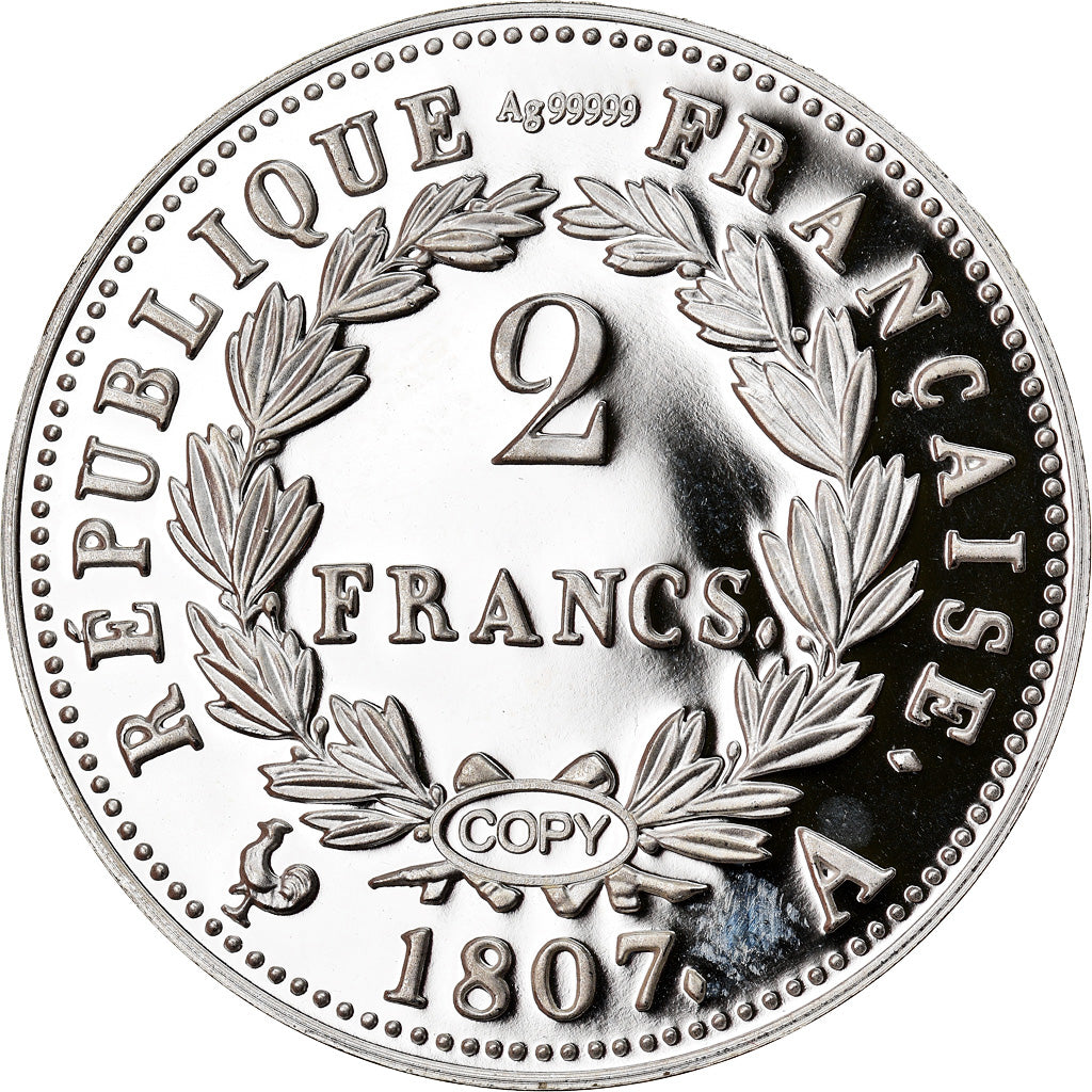 France, Medal, Reproduction, 2 Francs Napoléon Ier, 1807 A, MS(65-70), Silver