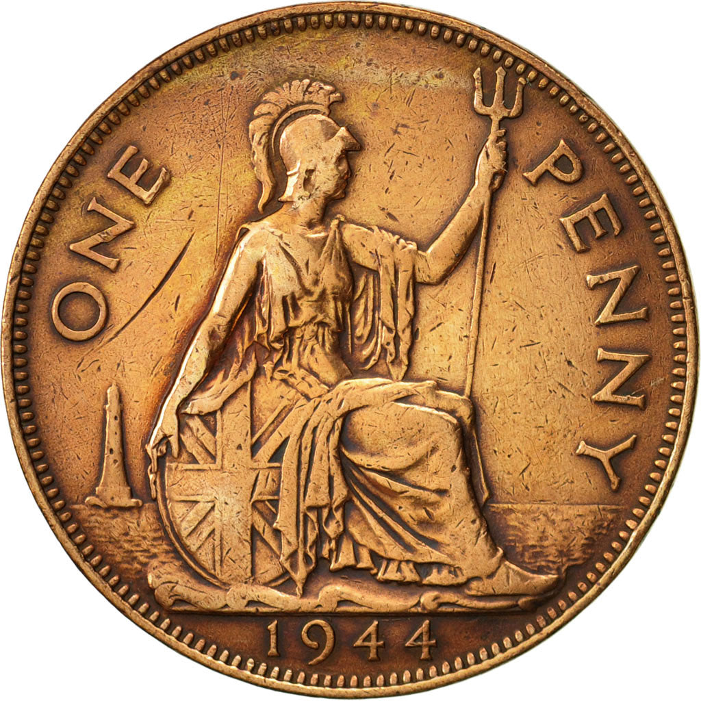 Coin, Great Britain, George VI, Penny, 1944, EF(40-45), Bronze, KM:845
