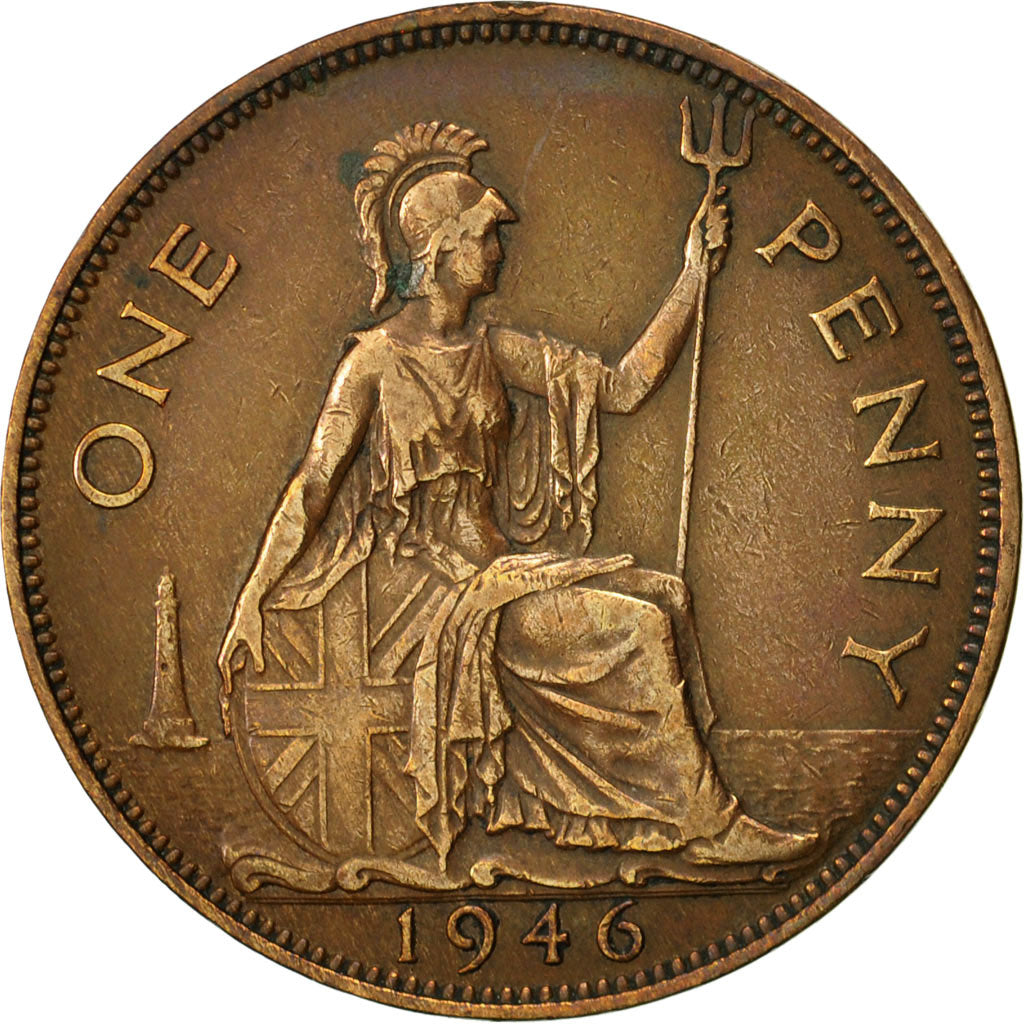 Coin, Great Britain, George VI, Penny, 1946, EF(40-45), Bronze, KM:845