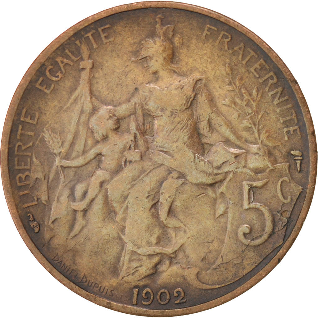 France, Dupuis, 5 Centimes, 1902, Paris, KM:842