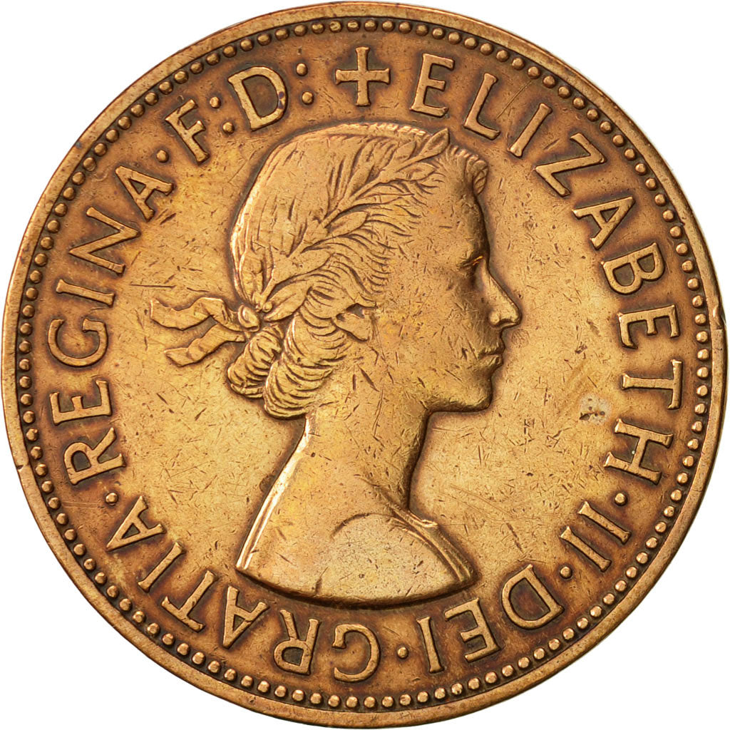 Coin, Great Britain, Elizabeth II, Penny, 1961, EF(40-45), Bronze, KM:897