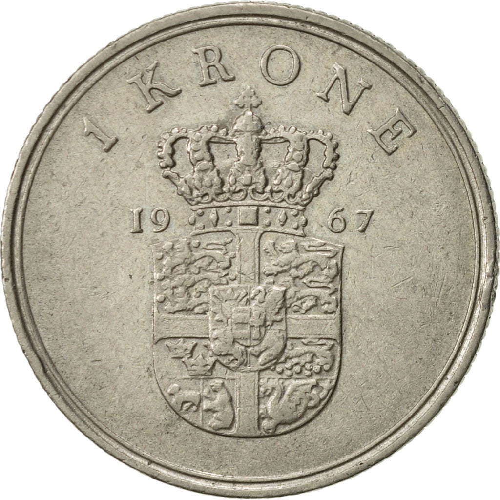Monnaie, Danemark, Frederik IX, Krone, 1967, Copenhagen, SUP, Copper-nickel