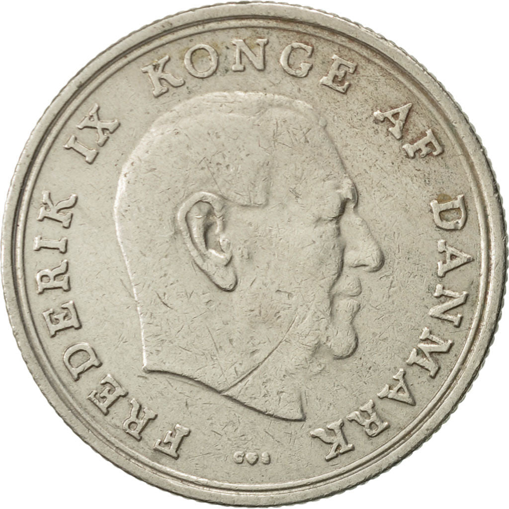 Coin, Denmark, Frederik IX, Krone, 1971, Copenhagen, AU(50-53), Copper-nickel