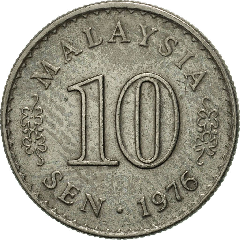 Coin, Malaysia, 10 Sen, 1976, Franklin Mint, AU(50-53), Copper-nickel, KM:3