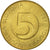 Moneta, Słowenia, 5 Tolarjev, 1993, AU(50-53), Mosiądz niklowy, KM:6
