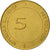 Moneta, Słowenia, 5 Tolarjev, 1995, AU(50-53), Mosiądz niklowy, KM:21