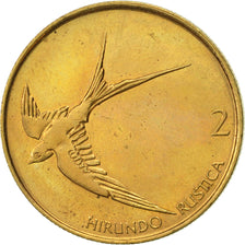 Coin, Slovenia, 2 Tolarja, 1992, AU(50-53), Nickel-brass, KM:5