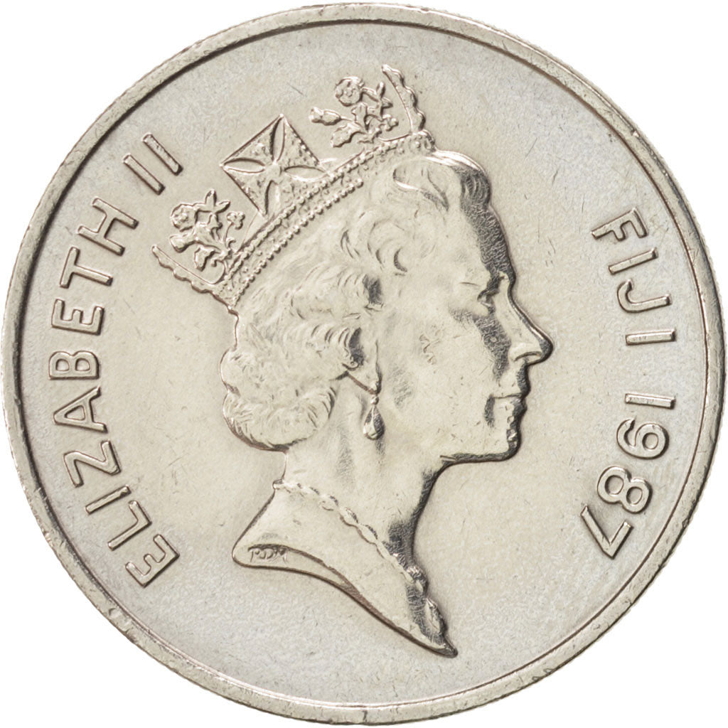 Moneda, Fiji, Elizabeth II, 10 Cents, 1987, EBC, Cobre - níquel, KM:52