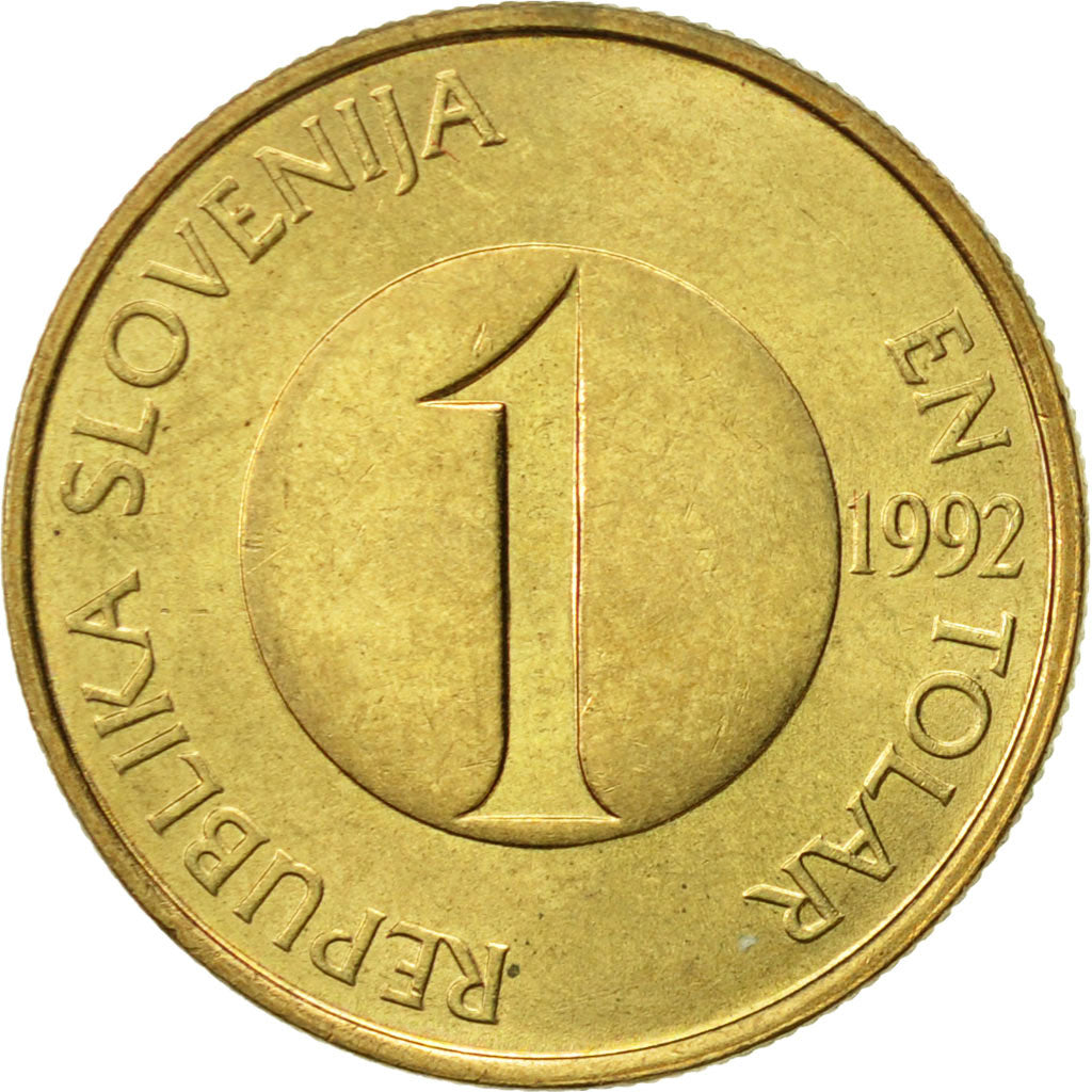 Coin, Slovenia, Tolar, 1992, AU(50-53), Nickel-brass, KM:4