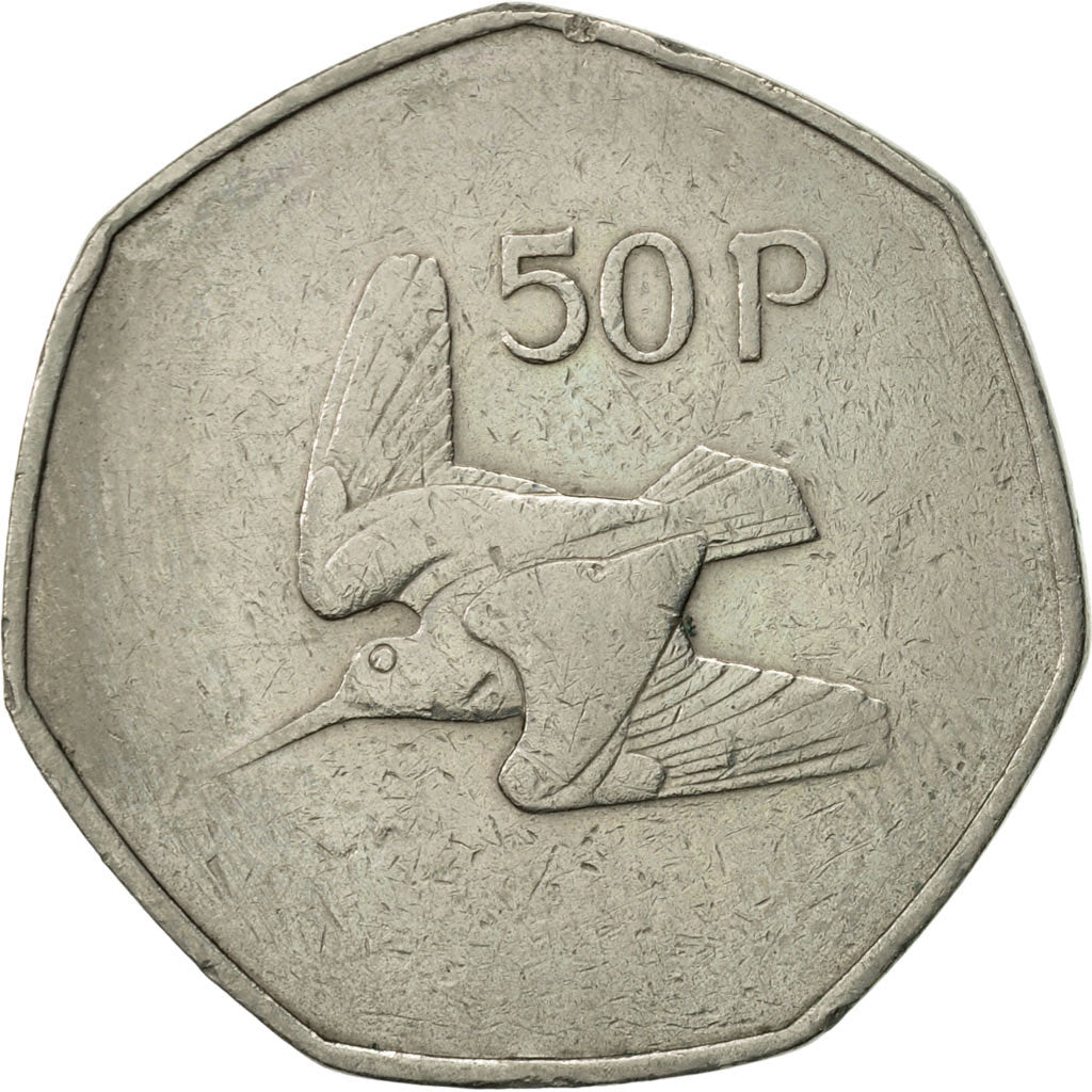 IRELAND REPUBLIC, 50 Pence, 1971, EF(40-45), Copper-nickel, KM:24