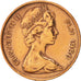 Moneda, Fiji, Elizabeth II, 2 Cents, 1980, MBC+, Bronce, KM:28