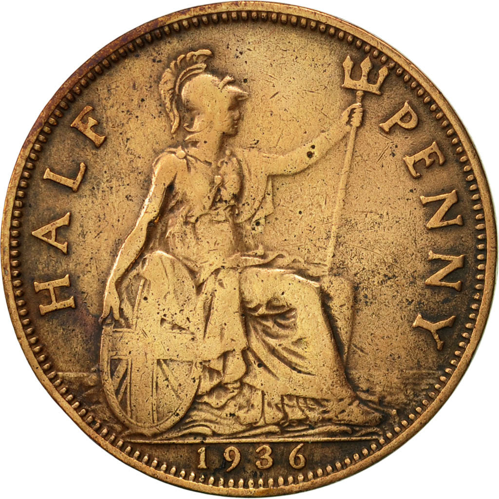Münze, Großbritannien, George V, 1/2 Penny, 1936, S, Bronze, KM:837