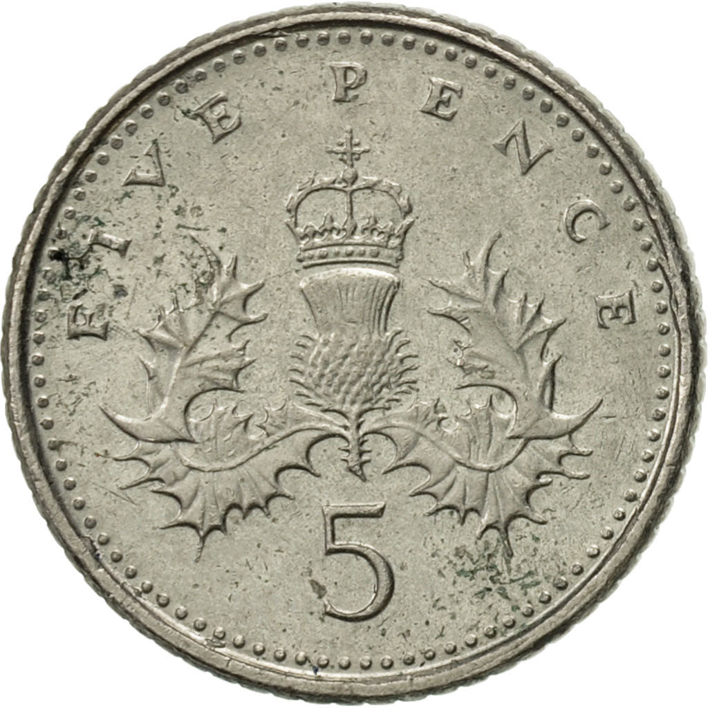 Coin, Great Britain, Elizabeth II, 5 Pence, 1999, AU(55-58), Copper-nickel