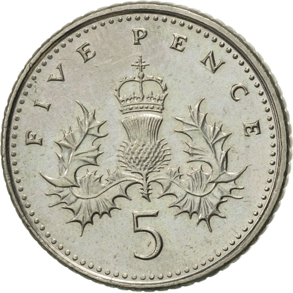 Coin, Great Britain, Elizabeth II, 5 Pence, 1998, AU(55-58), Copper-nickel