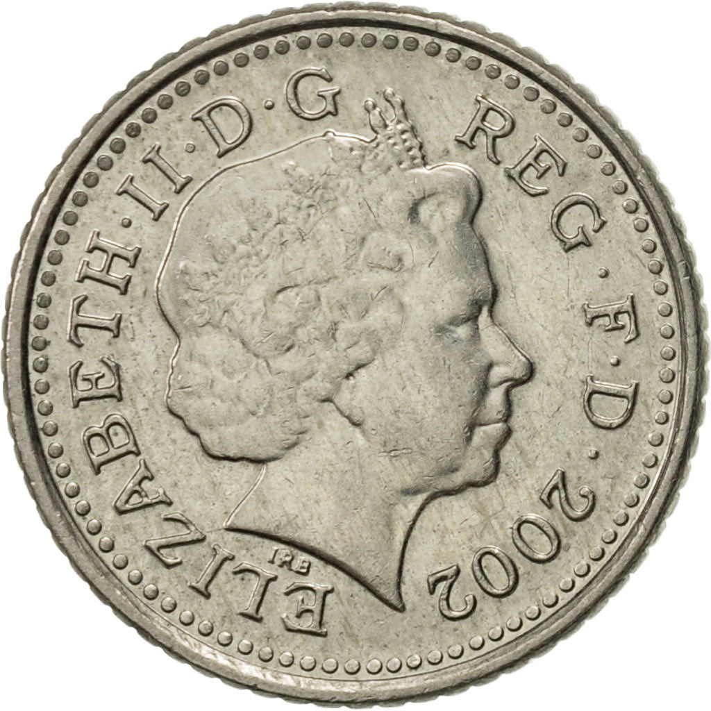 Coin, Great Britain, Elizabeth II, 5 Pence, 2002, AU(55-58), Copper-nickel