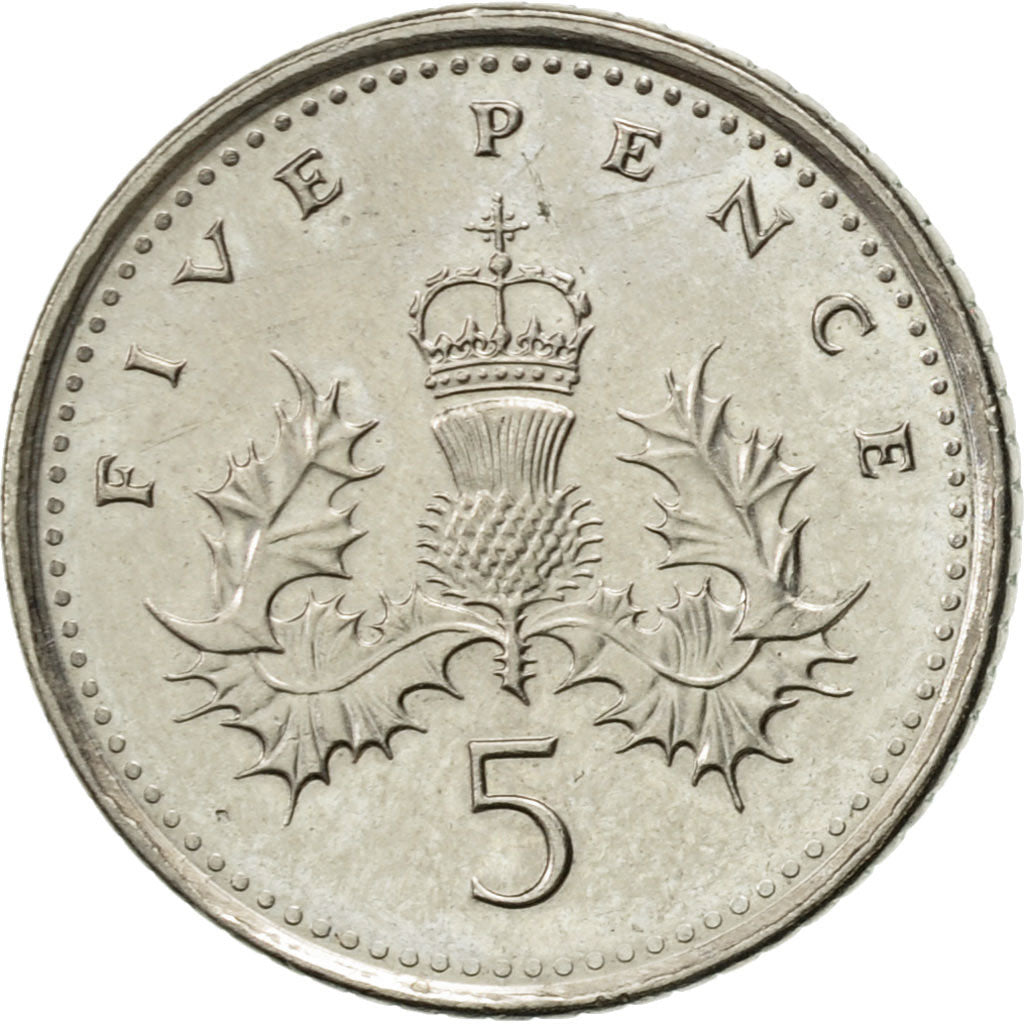 Coin, Great Britain, Elizabeth II, 5 Pence, 2006, AU(55-58), Copper-nickel