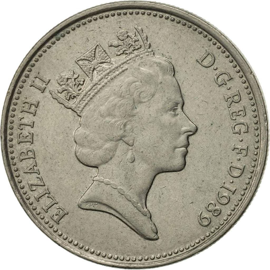 Münze, Großbritannien, Elizabeth II, 5 Pence, 1989, SS+, Copper-nickel, KM:937