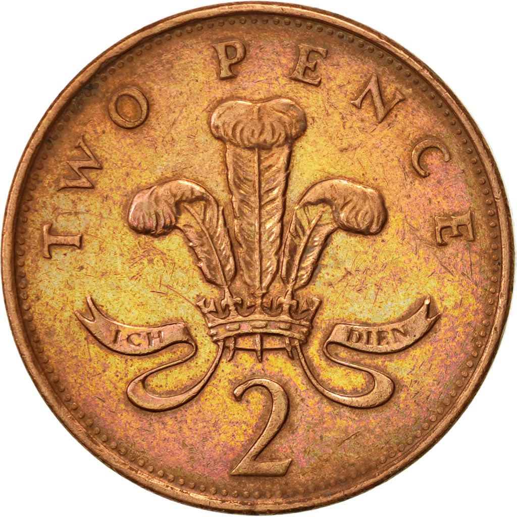 Great Britain, Elizabeth II, 2 Pence, 1992, AU(50-53), Copper Plated Steel