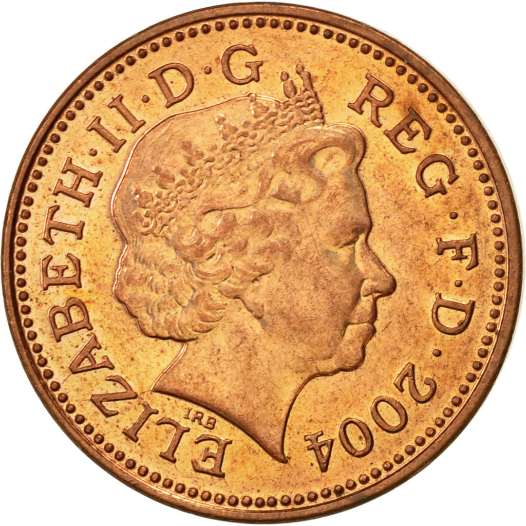 Moneta, Gran Bretagna, Elizabeth II, Penny, 2004, BB+, Acciaio placcato rame