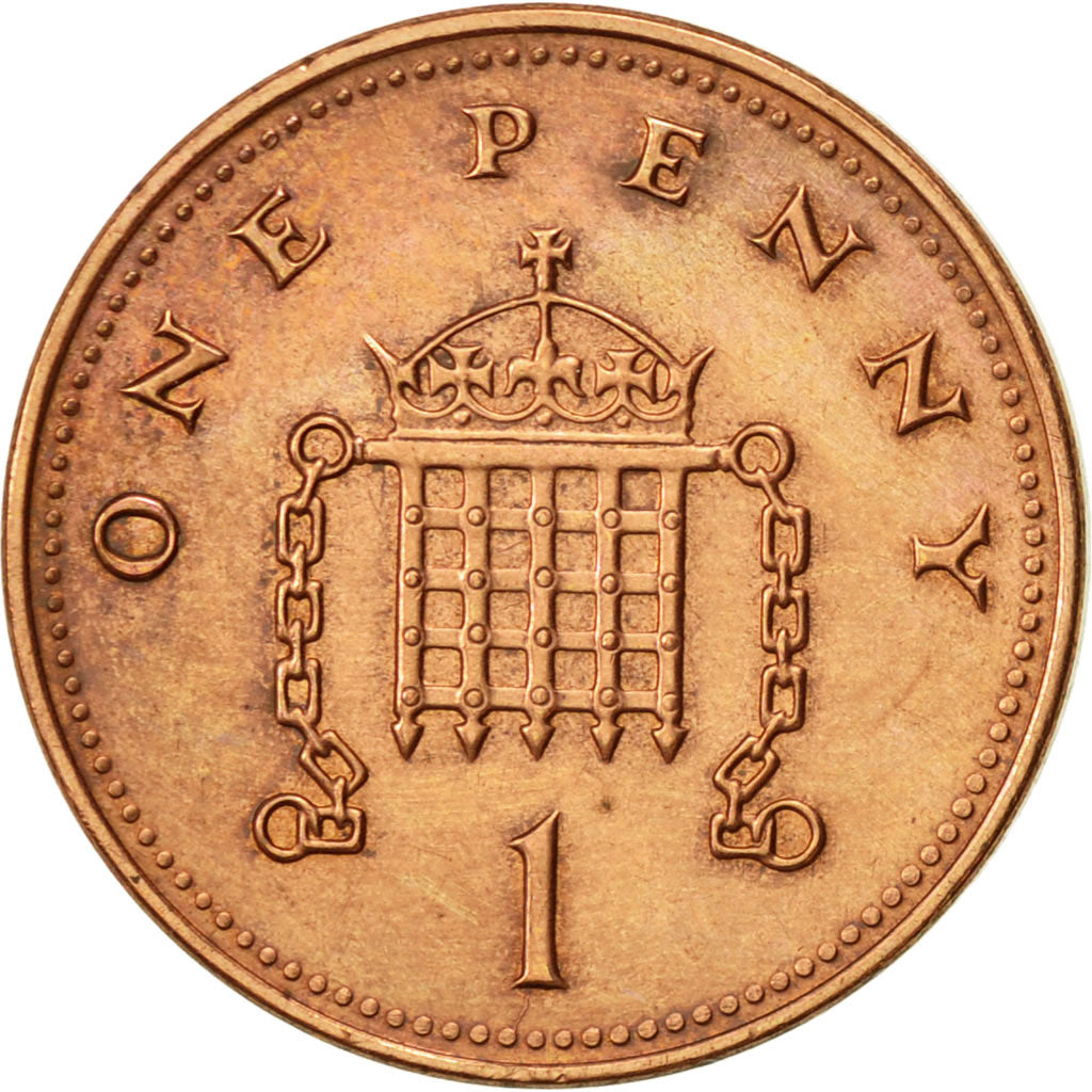 Coin, Great Britain, Elizabeth II, Penny, 2003, AU(50-53), Copper Plated Steel