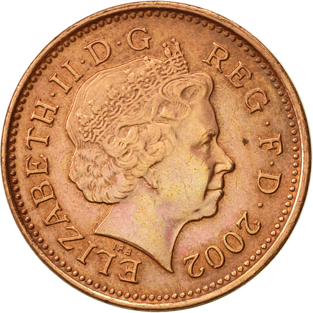 Münze, Großbritannien, Elizabeth II, Penny, 2002, SS+, Copper Plated Steel