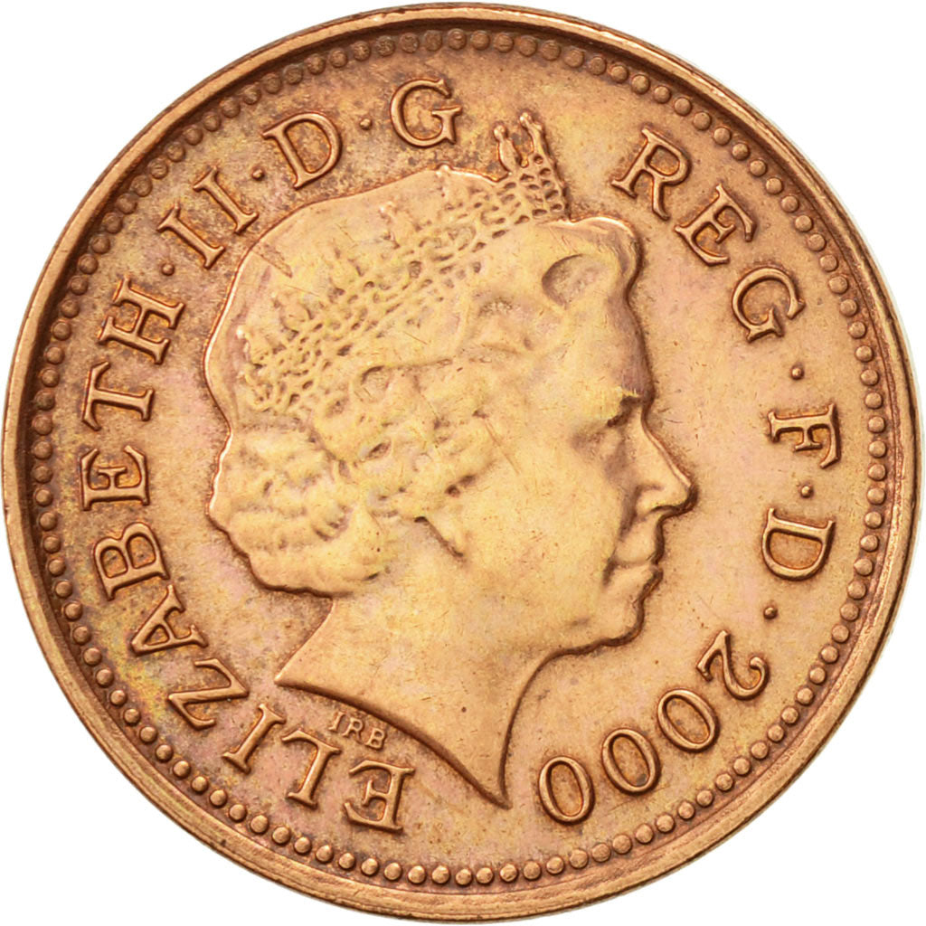Moneta, Gran Bretagna, Elizabeth II, Penny, 2000, BB+, Acciaio placcato rame