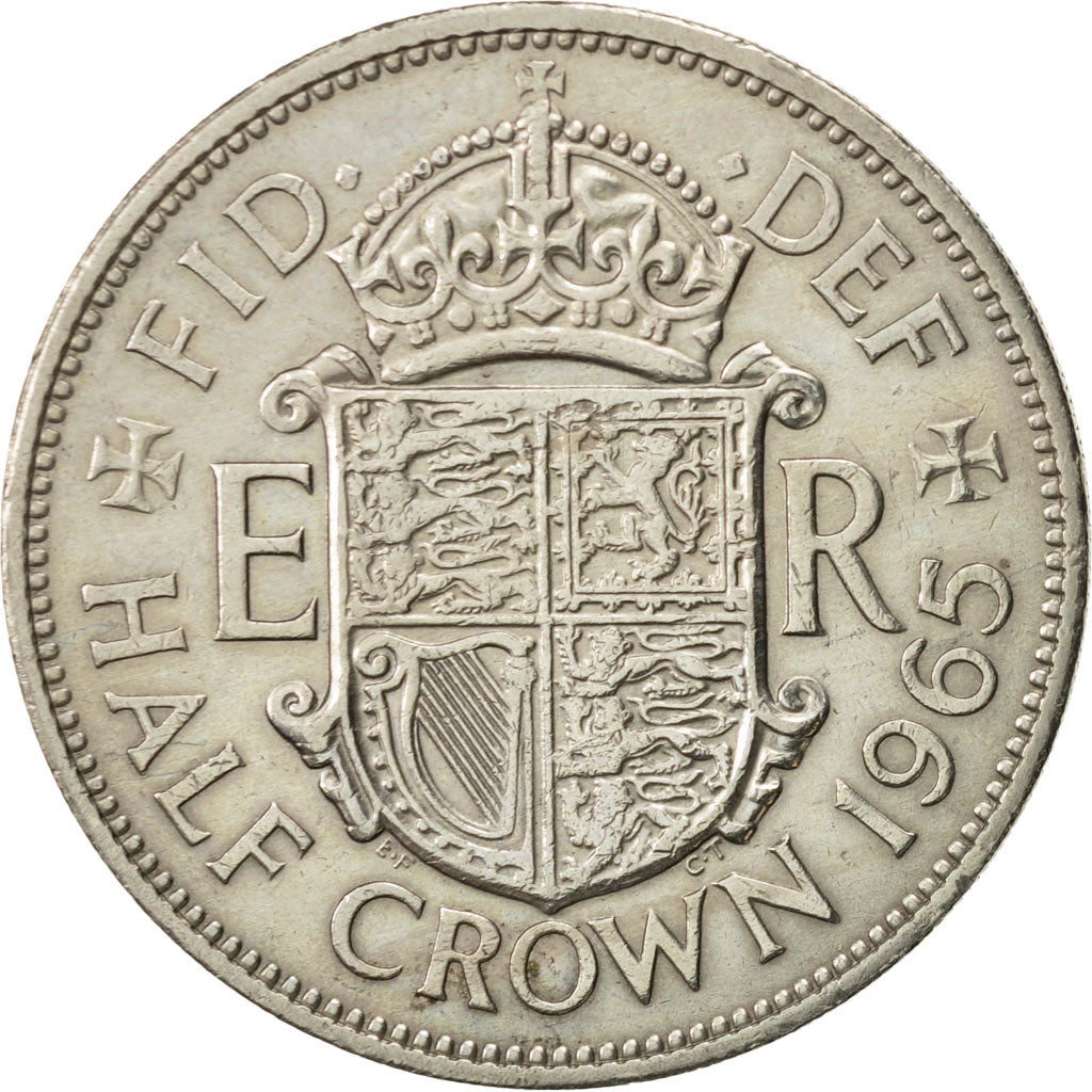 Monnaie, Grande-Bretagne, Elizabeth II, 1/2 Crown, 1965, TTB, Copper-nickel
