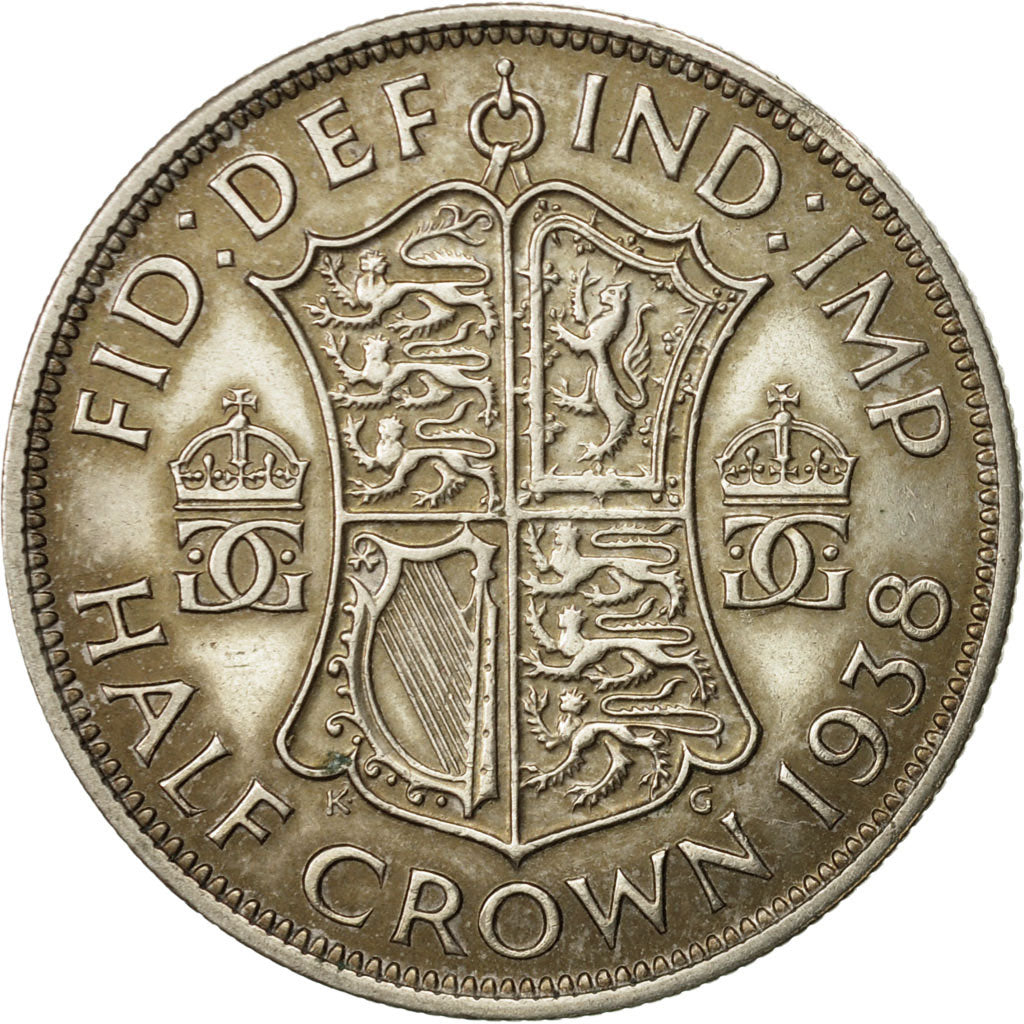 Coin, Great Britain, George VI, 1/2 Crown, 1938, EF(40-45), Silver, KM:856