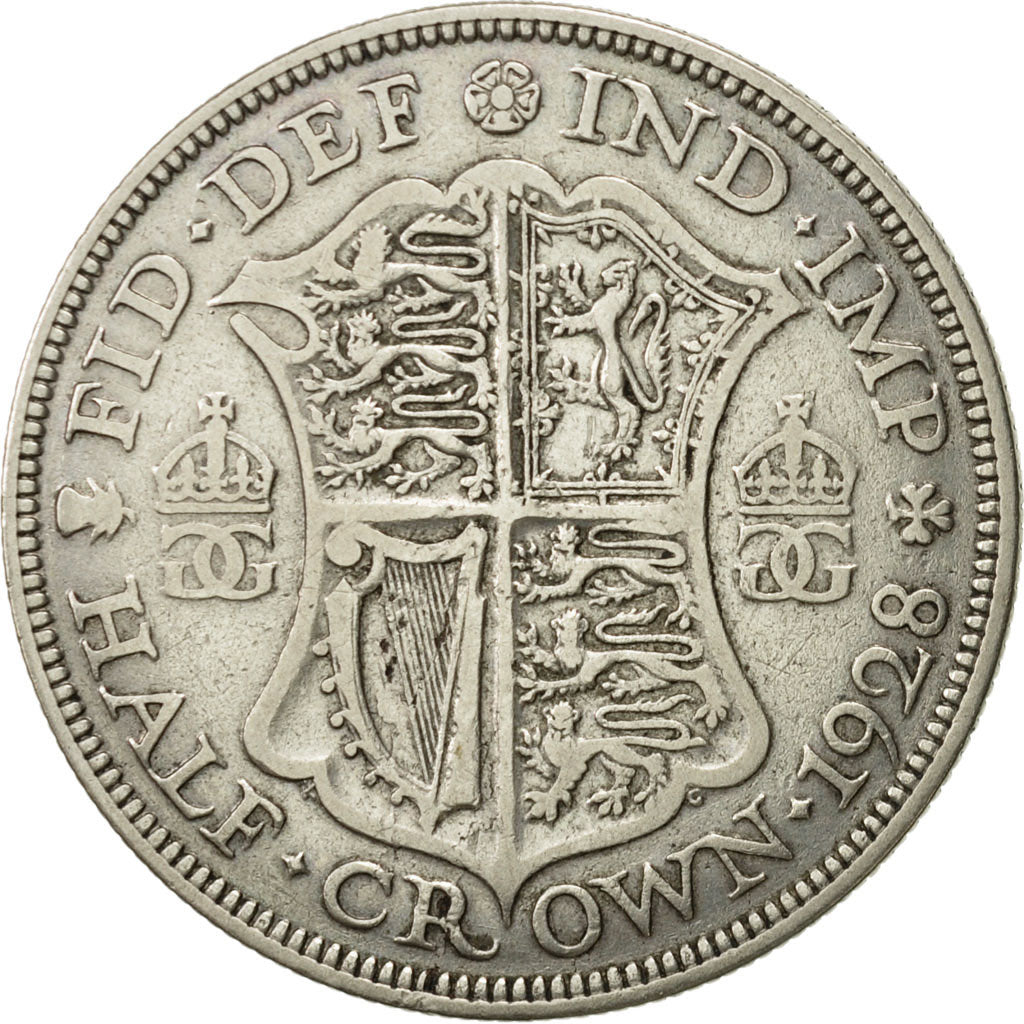 Great Britain, George V, 1/2 Crown, 1928, EF(40-45), Silver, KM:835