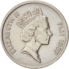 Figi, Elizabeth II, 20 Cents, 1987, SPL-, Rame-nichel, KM:53