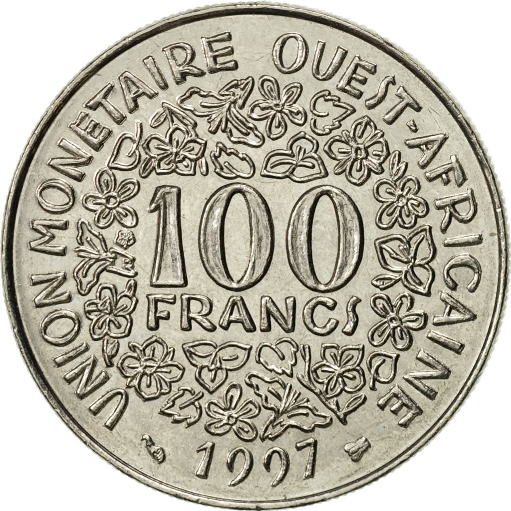 Coin, West African States, 100 Francs, 1997, Paris, AU(55-58), Nickel, KM:4