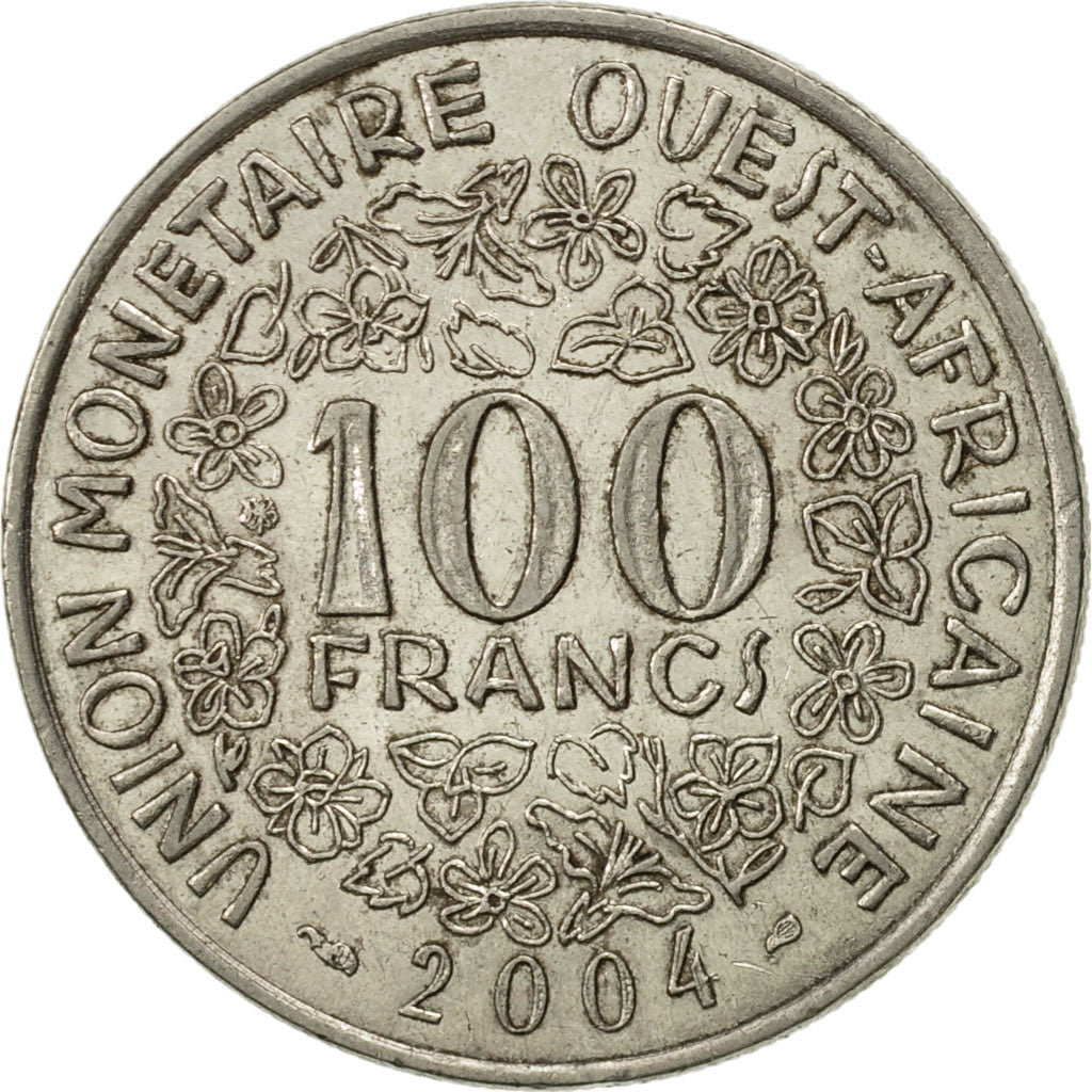 West African States, 100 Francs, 2004, Paris, AU(50-53), Nickel, KM:4