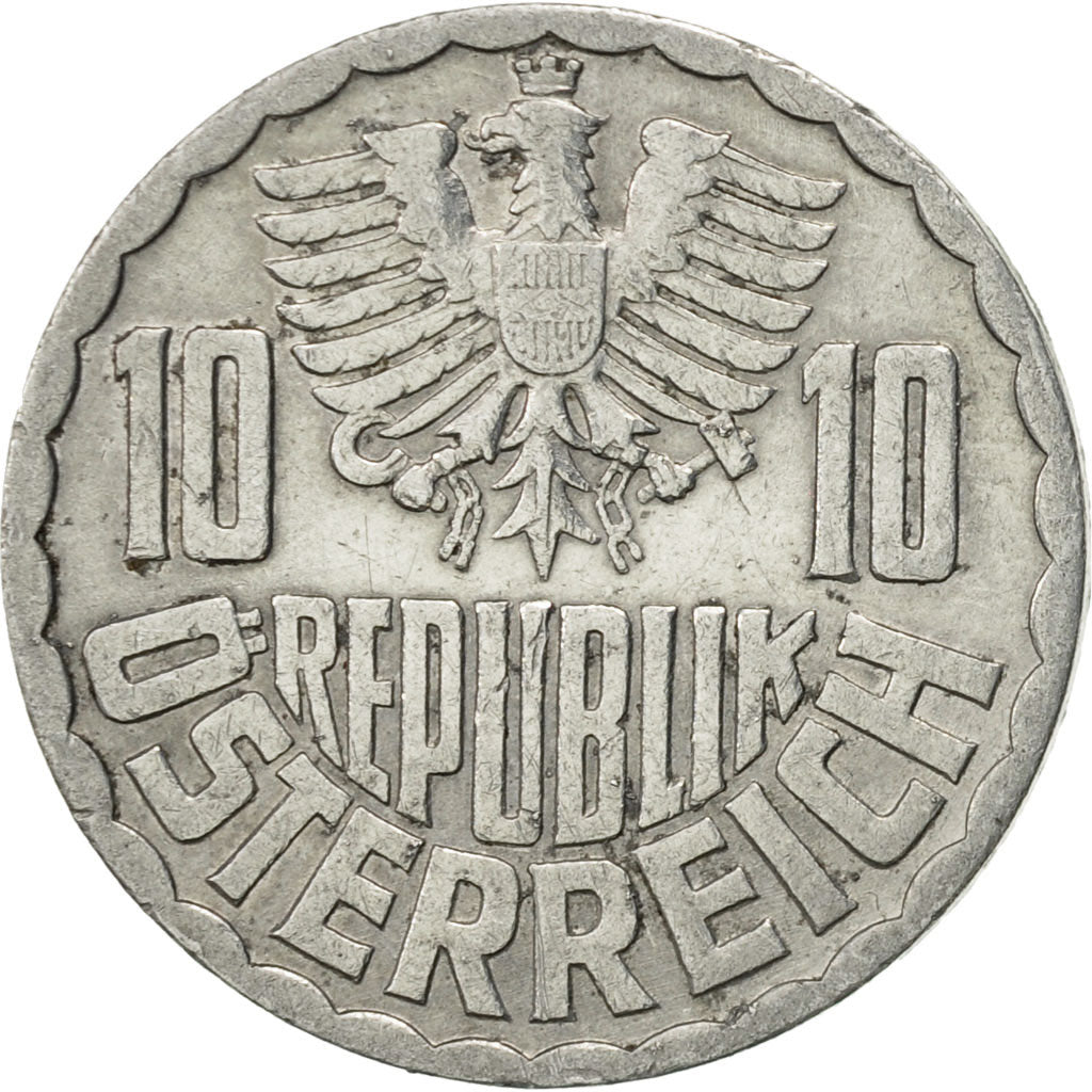 Munten, Oostenrijk, 10 Groschen, 1959, Vienna, ZF+, Aluminium, KM:2878