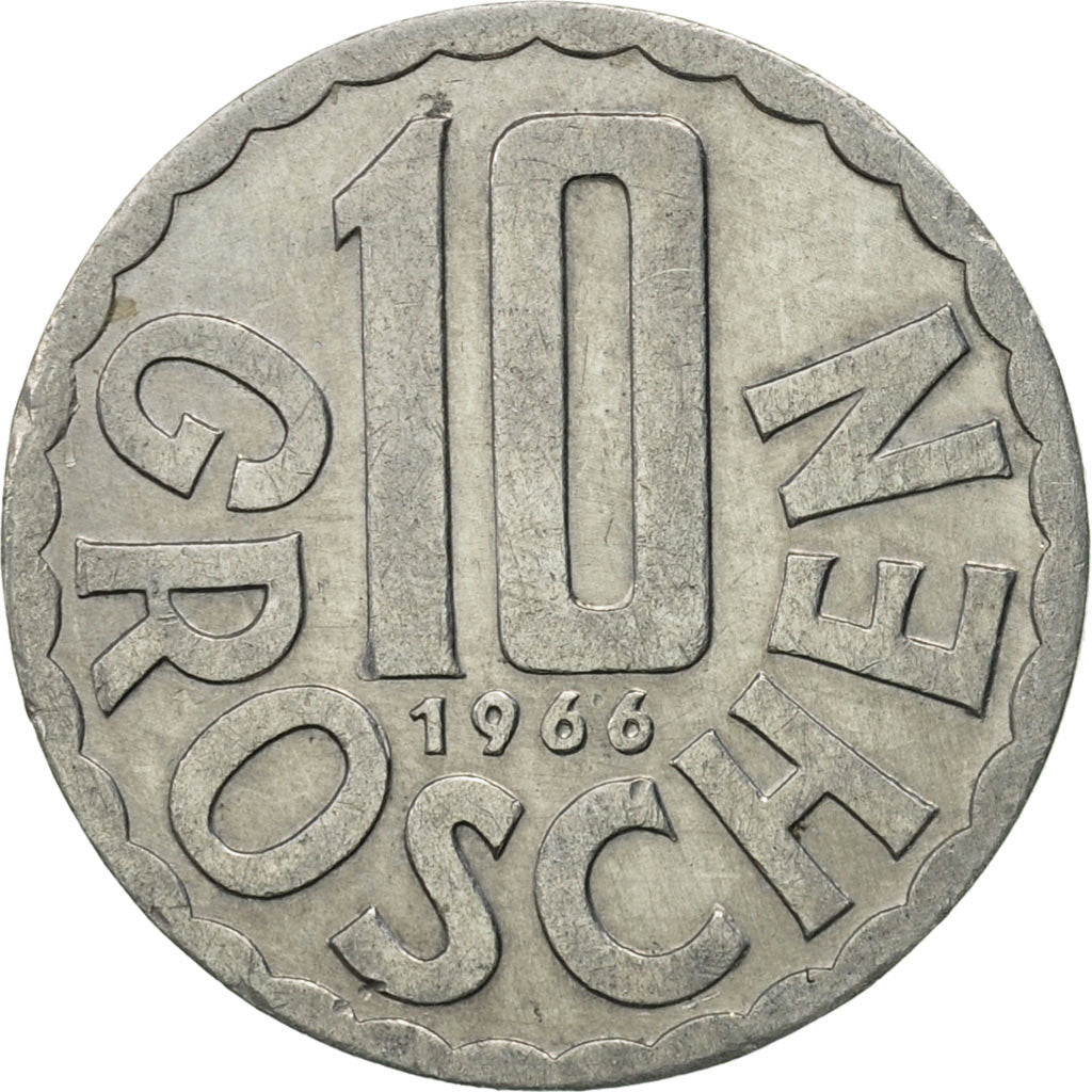Münze, Österreich, 10 Groschen, 1966, Vienna, VZ, Aluminium, KM:2878