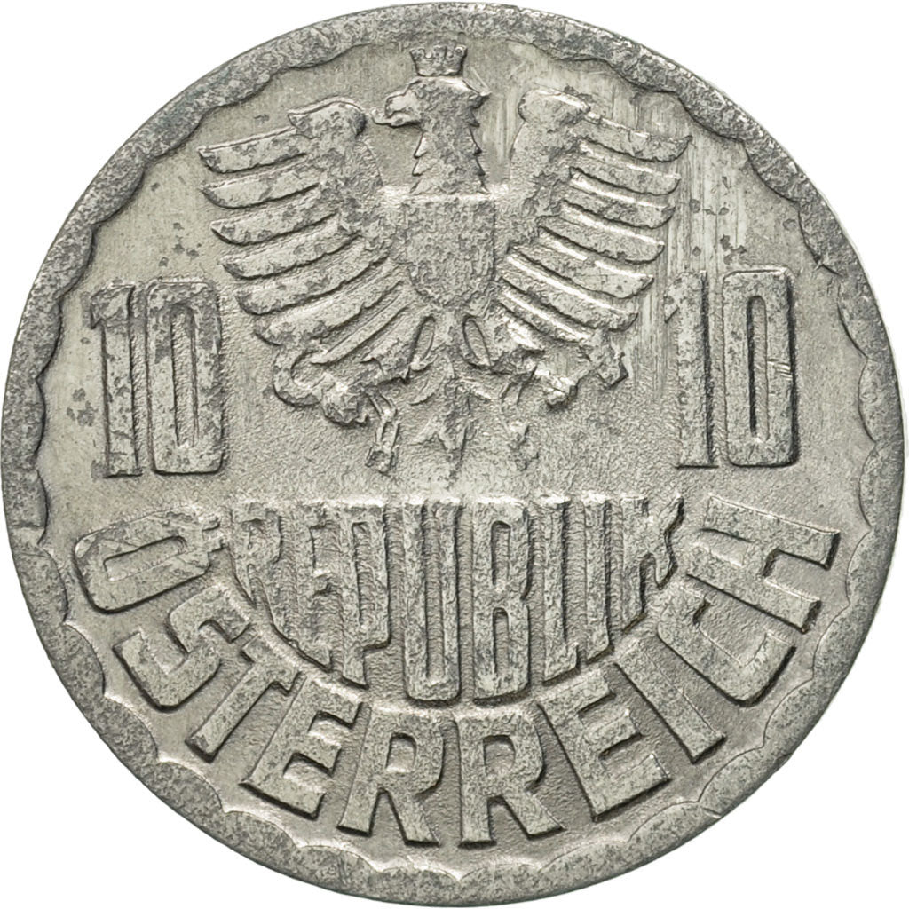 Coin, Austria, 10 Groschen, 1968, Vienna, AU(50-53), Aluminum, KM:2878