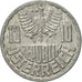 Coin, Austria, 10 Groschen, 1968, Vienna, AU(50-53), Aluminum, KM:2878