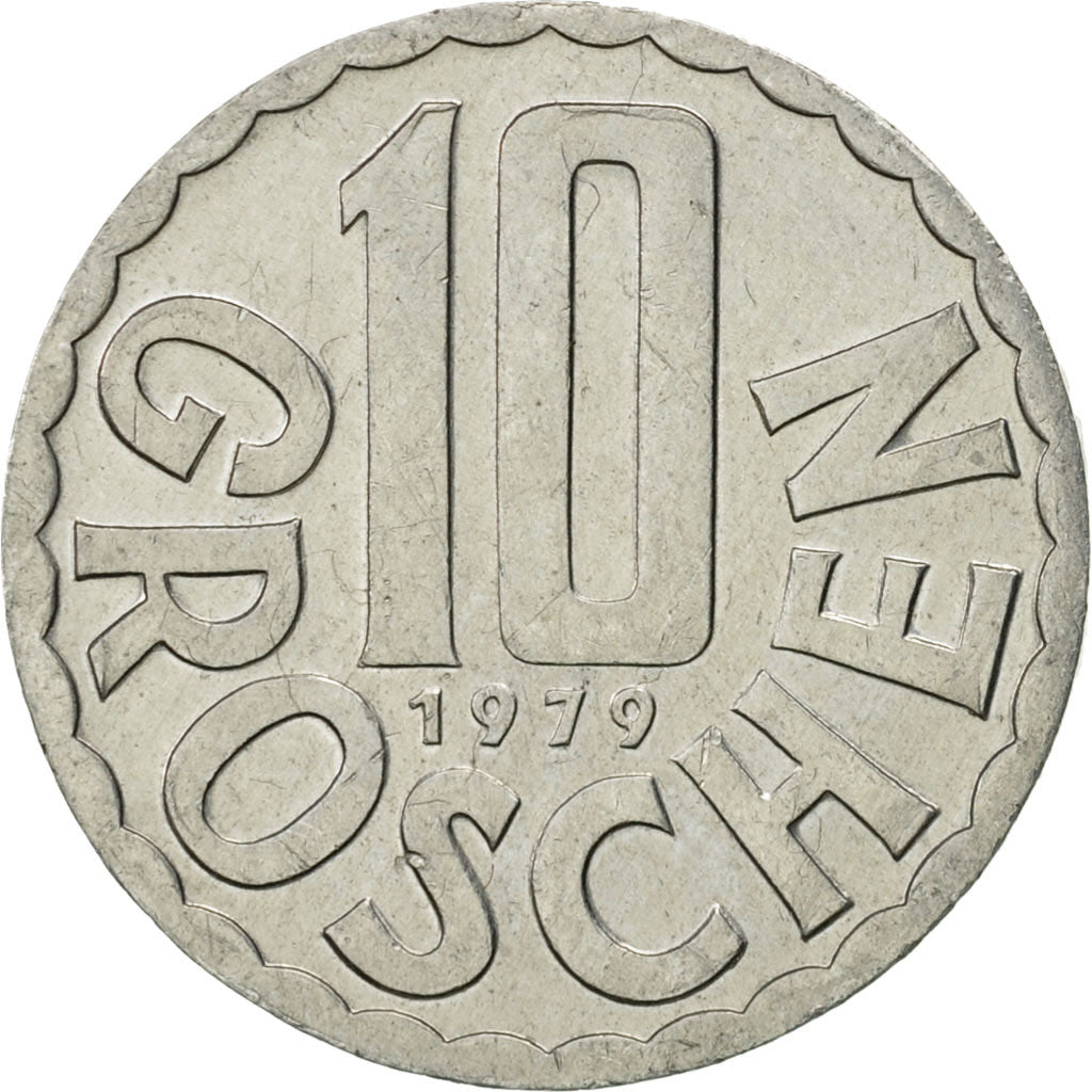 Coin, Austria, 10 Groschen, 1979, Vienna, AU(55-58), Aluminum, KM:2878