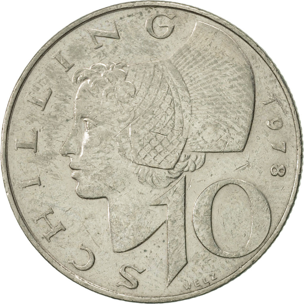 Coin, Austria, 10 Schilling, 1978, VF(20-25), Copper-Nickel Plated Nickel