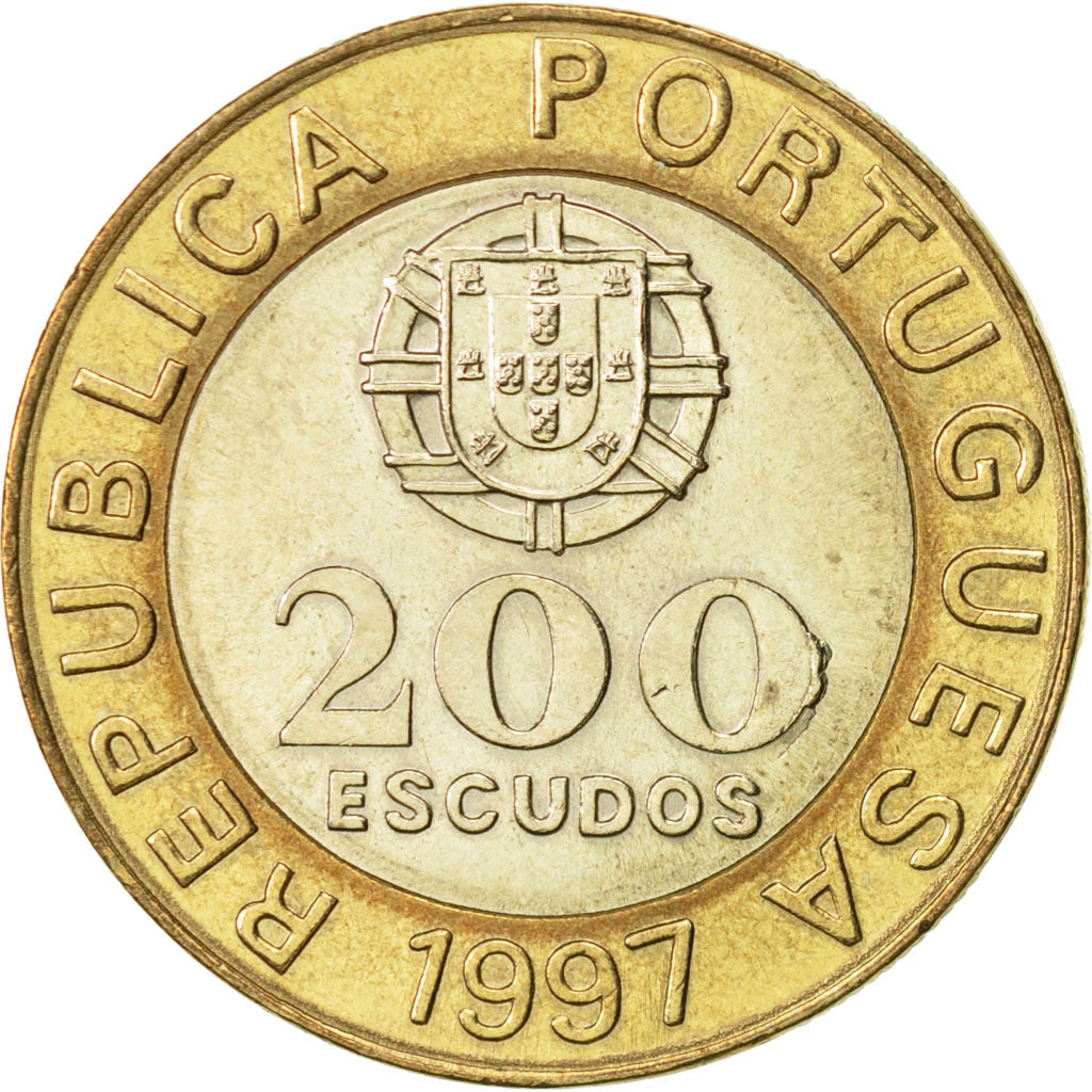 Coin, Portugal, 200 Escudos, 1997, MS(60-62), Bi-Metallic, KM:655