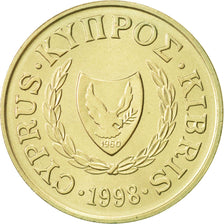 Coin, Cyprus, 5 Cents, 1998, MS(60-62), Nickel-brass, KM:55.3