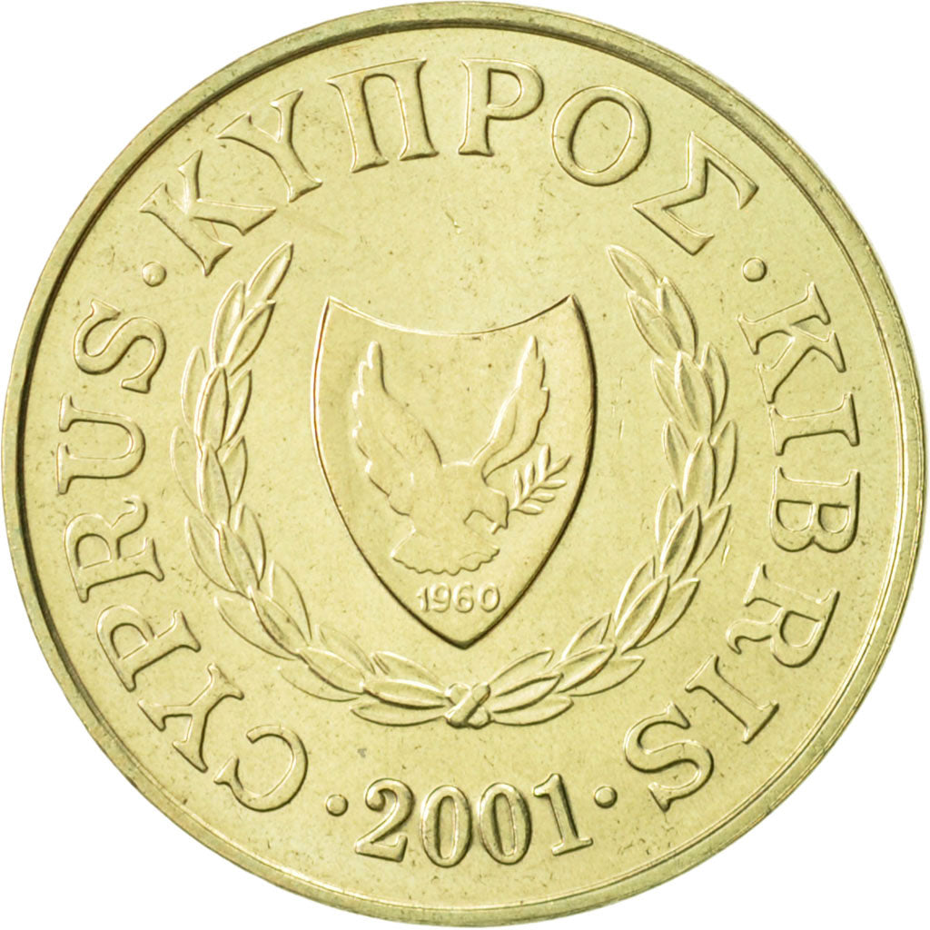 Moneta, Cipro, 5 Cents, 2001, SPL, Nichel-ottone, KM:55.3