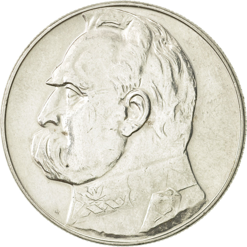 Poland, 10 Zlotych, 1936, Warsaw, AU(50-53), Silver, KM:29