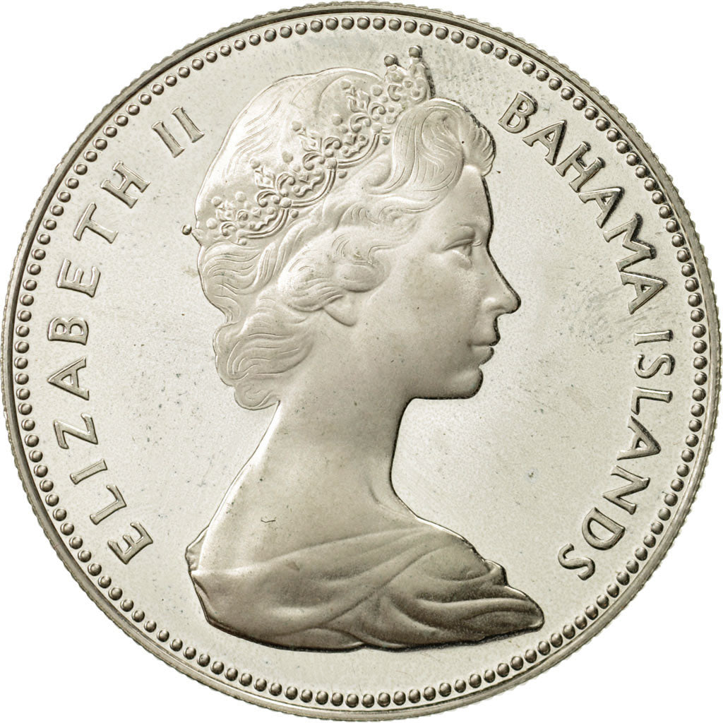 Coin, Bahamas, Elizabeth II, Dollar, 1970, Franklin Mint, MS(64), Silver, KM:8