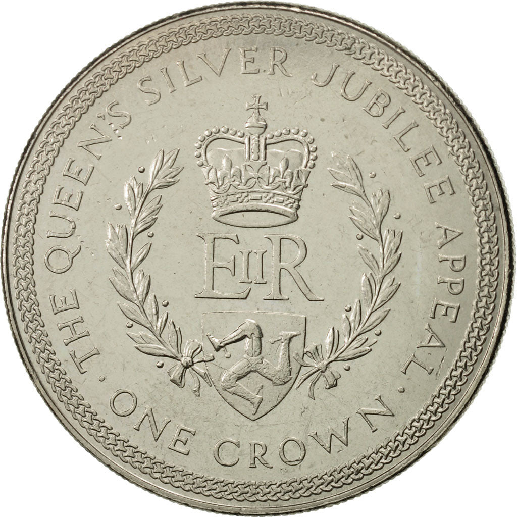 Isle of Man, Elizabeth II, Crown, 1977, Pobjoy Mint, MS(63), Copper-nickel