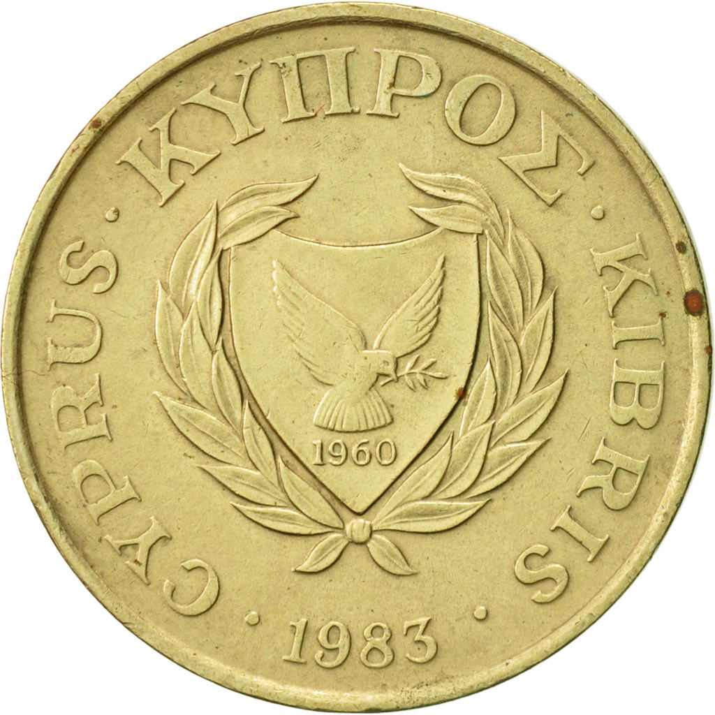 Moneta, Cipro, 5 Cents, 1983, SPL-, Nichel-ottone, KM:55.1