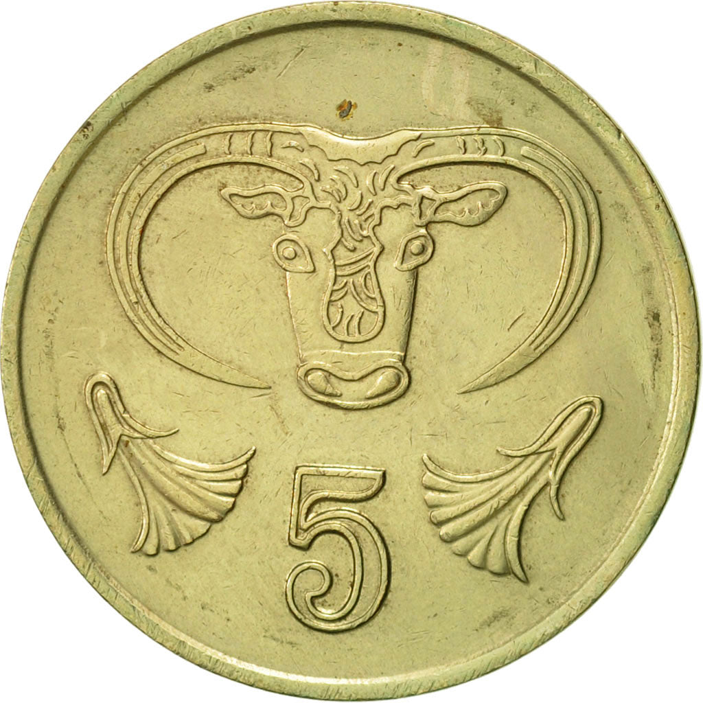 Coin, Cyprus, 5 Cents, 1988, AU(55-58), Nickel-brass, KM:55.2